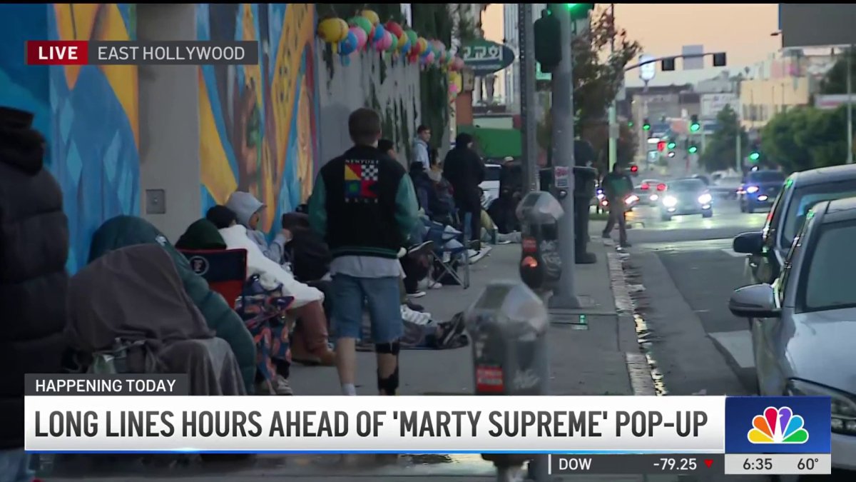 Image for Long lines hours ahead of ‘Marty Supreme' pop-up