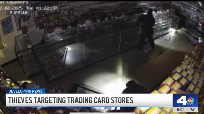 Thieves tunnel through wall to steal Pokmon cards from Woodland Hills store