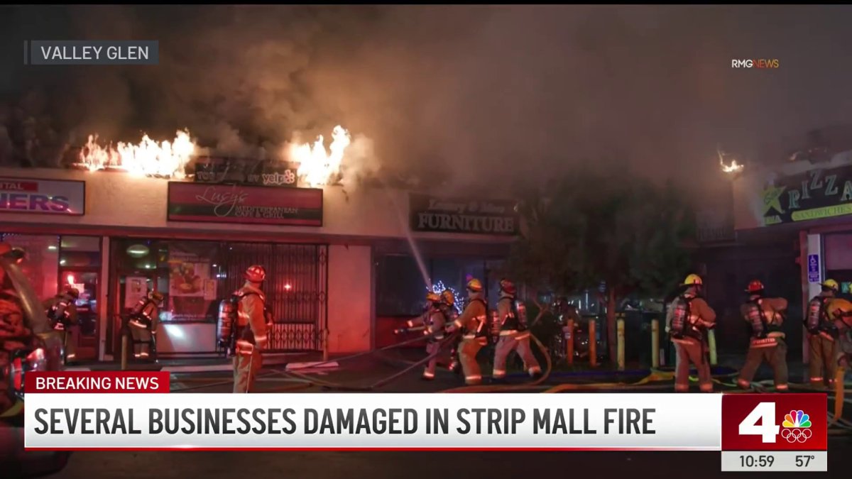 Several Valley Glen businesses damaged in strip mall fire – NBC Los Angeles