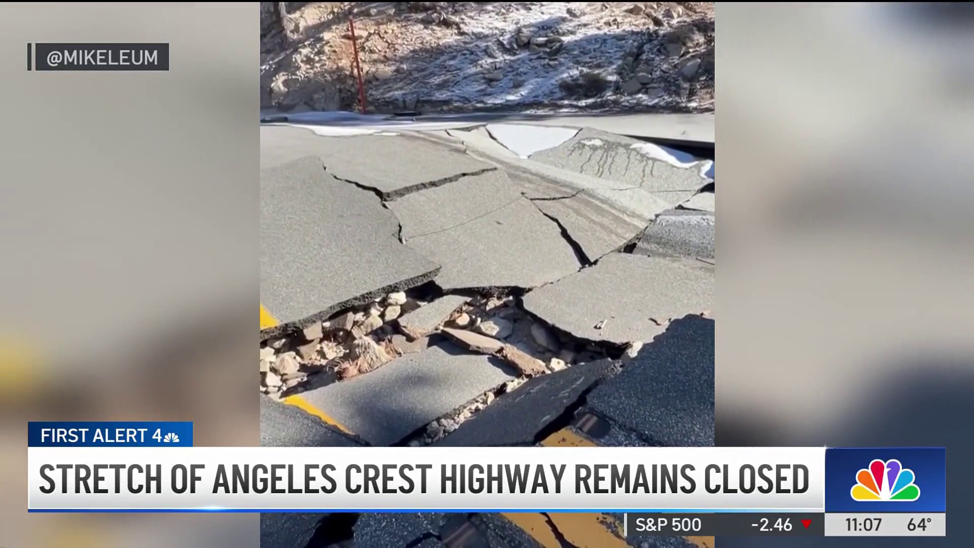 Video shows buckled section of Angeles Crest Highway – NBC Los Angeles