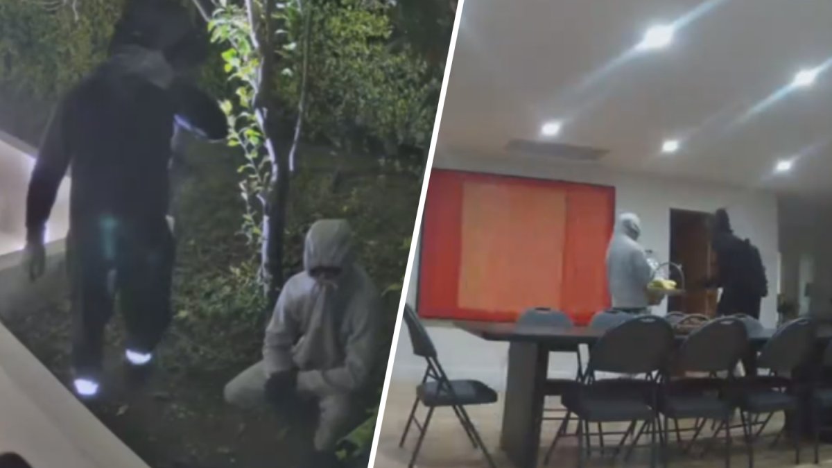 The homeowners told NBC Los Angeles that it only took the burglars about seven minutes to steal the safe and take off.