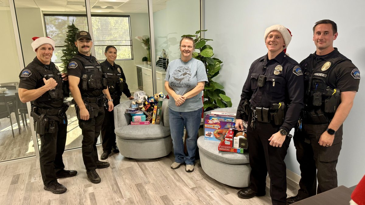 The man stole items from a toy drive bin, police said.