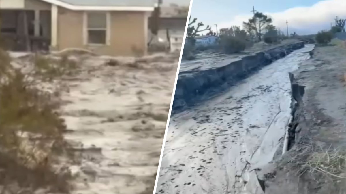 Video shows aftermath of flooding that washed out Pinon Hills road