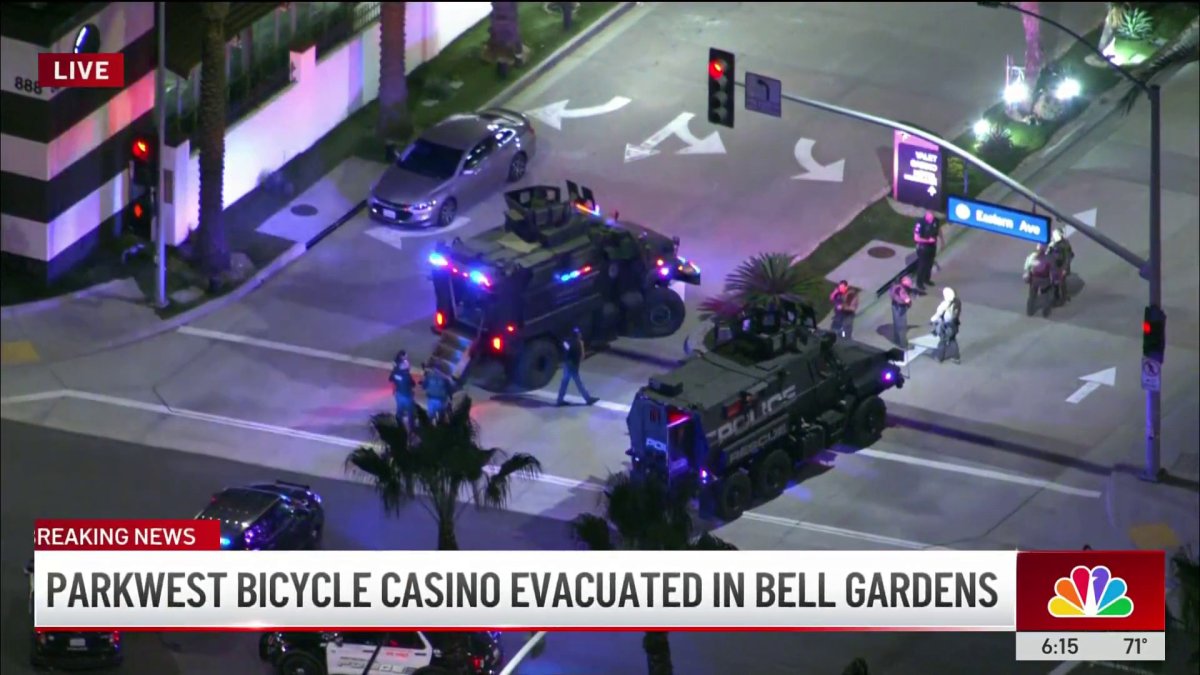 Image for Parkwest Bicycle Casino evacuated in Bell Gardens
