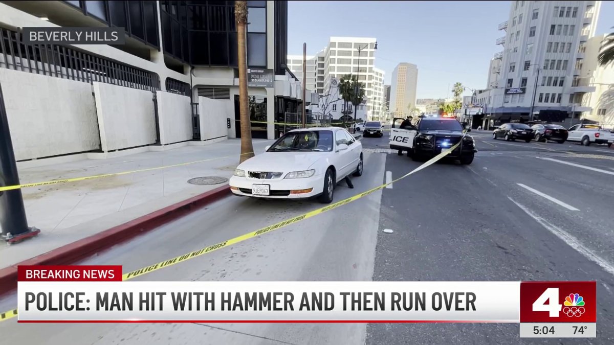 Man hit an object, run over by a car in Beverly Hills