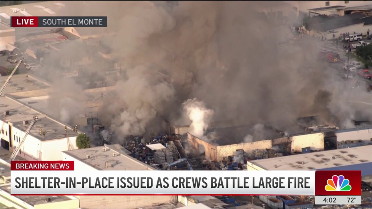 Shelter-in-place issued in South El Monte amid recycling center fire ...