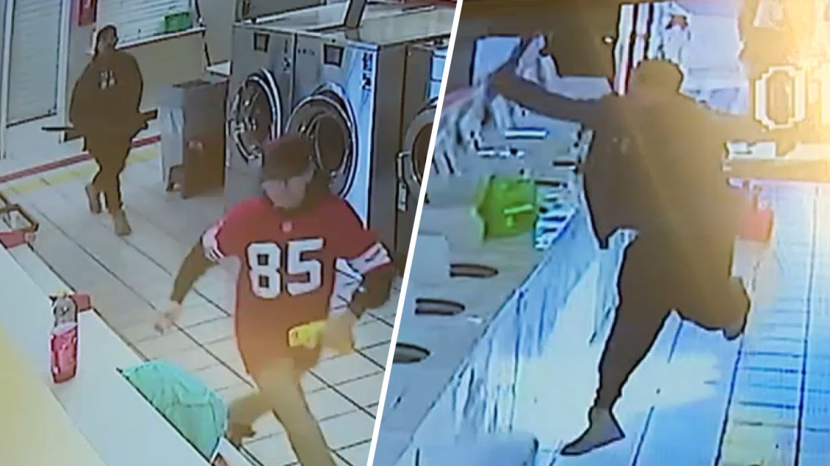 Video: Machete-wielding man goes after a teen inside Pomona laundromat