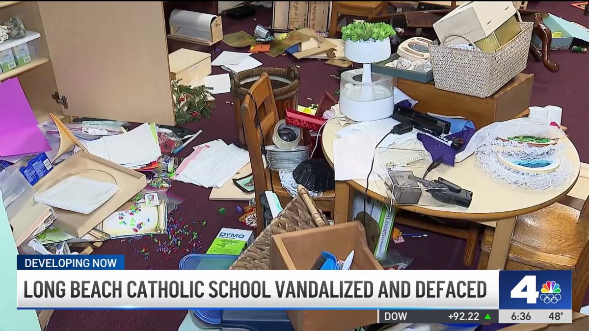 Long Beach Catholic school vandalized and defaced