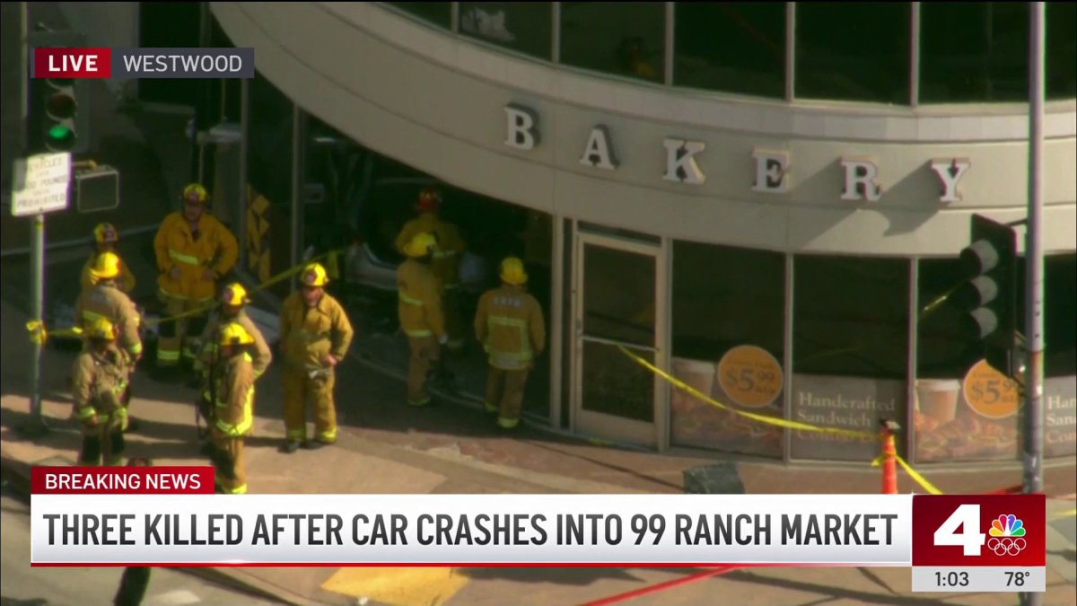 3 killed after car slams into Westwood grocery store – NBC Los Angeles