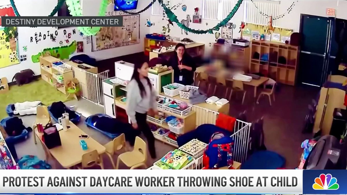 Protest against daycare worker who threw shoe at special needs child