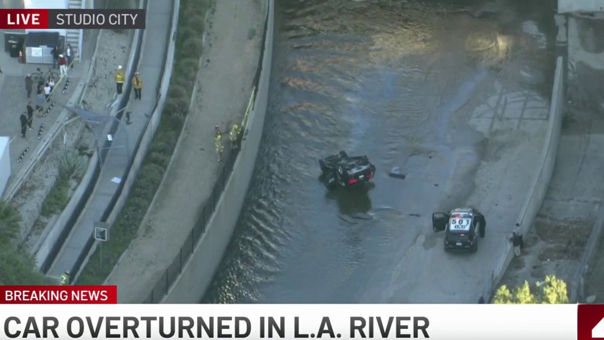 LAFD responds to overturned car in LA River – NBC Los Angeles