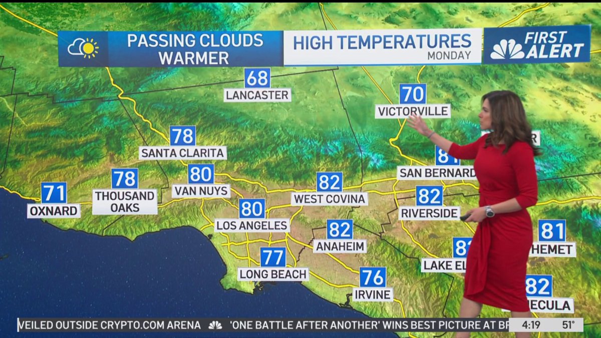 First Alert Forecast: Warmer than normal – NBC Los Angeles