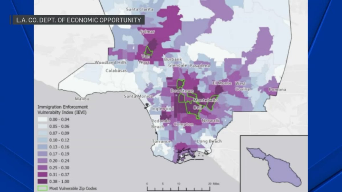See which Los Angeles neighborhoods are more vulnerable to immigration enforcement operations