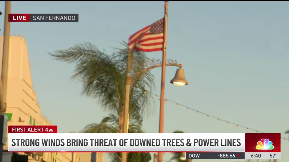 Strong winds bring threat of downed trees and power lines – NBC Los Angeles
