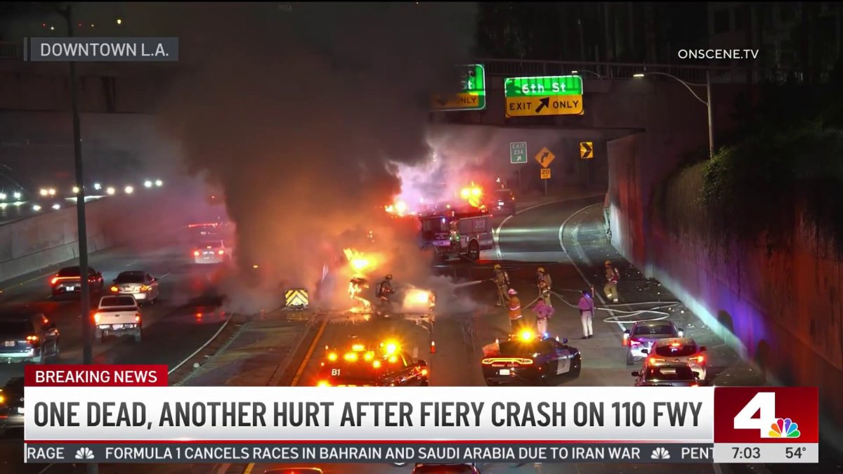 1 dead, 1 hurt in downtown LA car crash – NBC Los Angeles