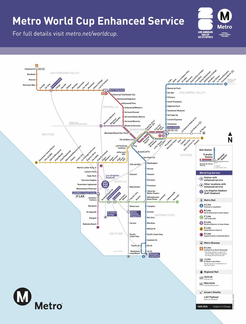 Metro to launch direct bus service to FIFA World Cup matches in Los ...