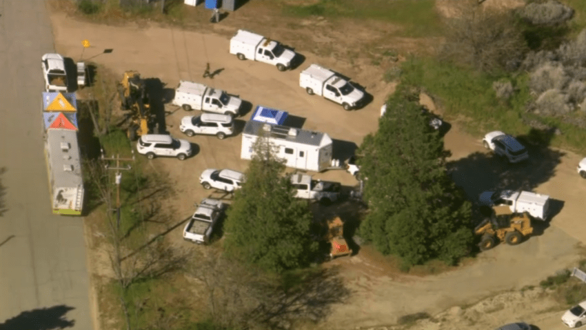 The scene of a large-scale animal rescue operation March 20, 2026 in Lake Hughes.