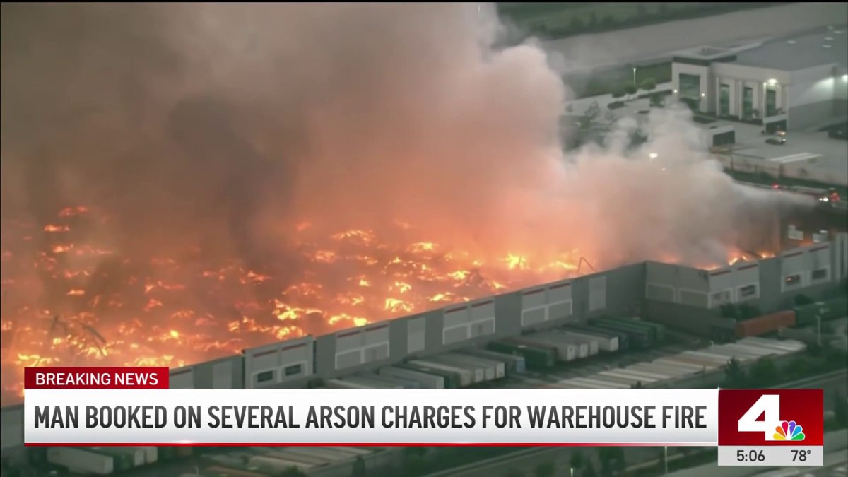 Man arrested, booked on arson charges for Ontario warehouse fire – NBC ...