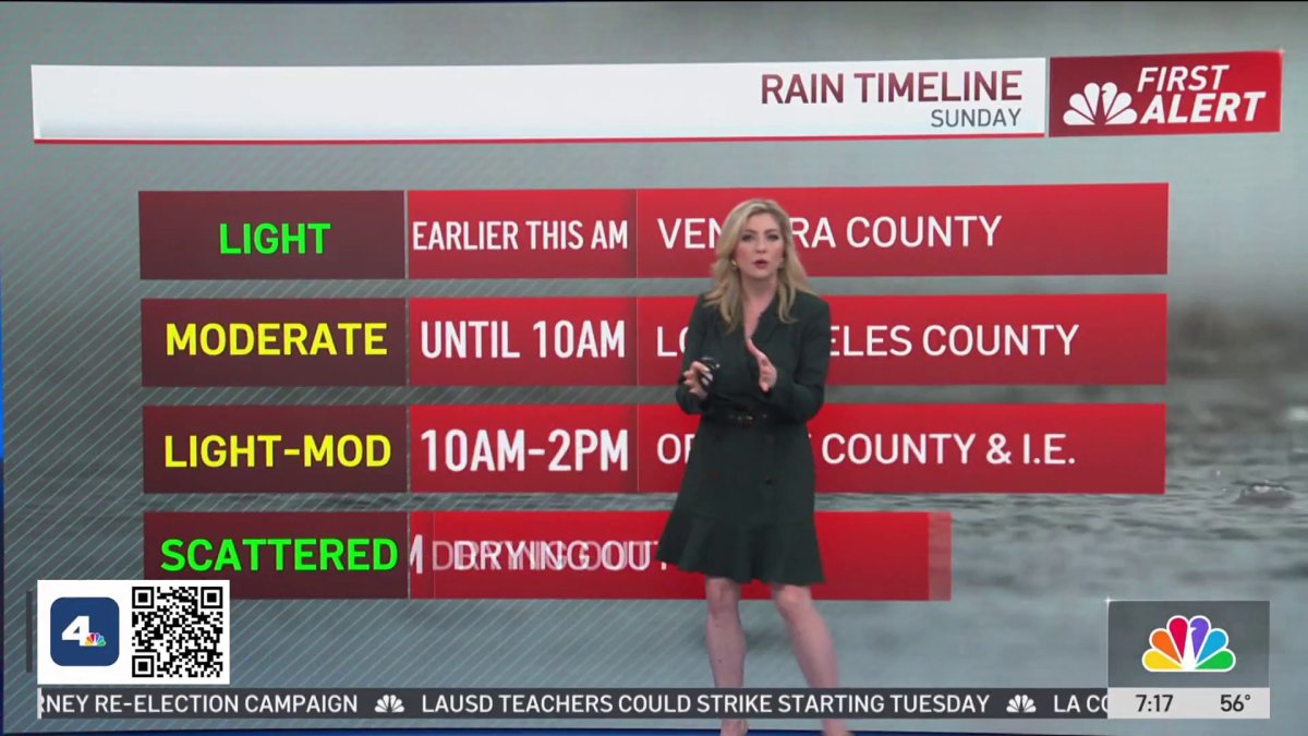 First Alert Forecast: Light to moderate rain – NBC Los Angeles