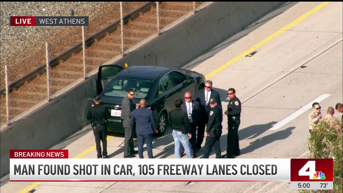 Man found shot inside car along 105 Freeway in South LA – NBC Los Angeles