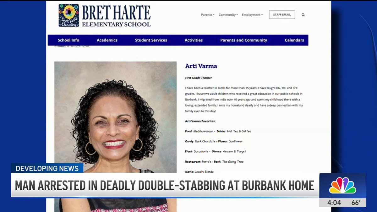 Teacher fatally stabbed at Burbank home – NBC Los Angeles