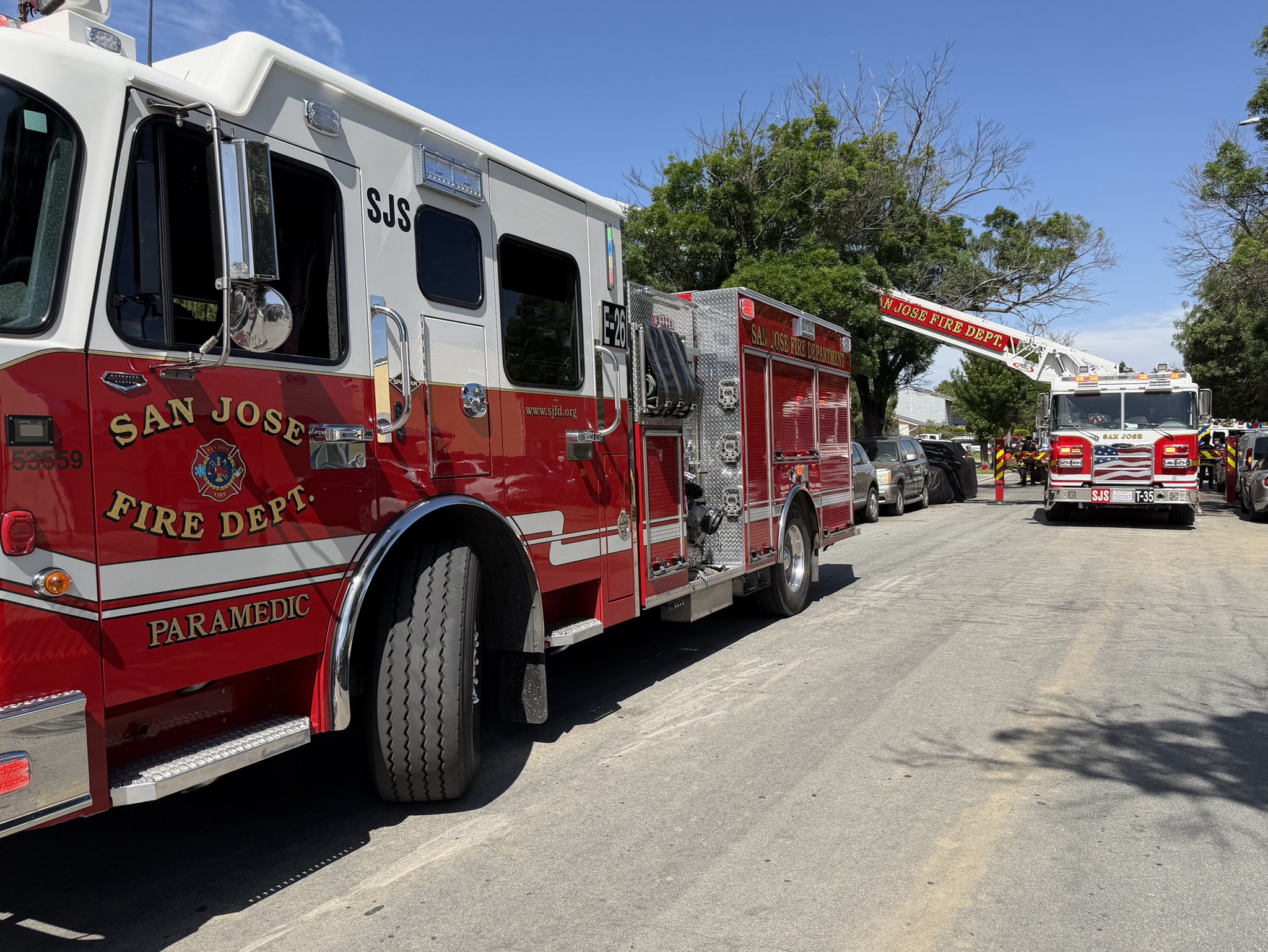 First responders conduct a rescue in San Jose.