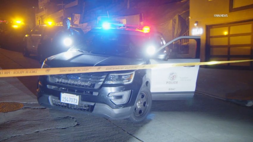The scene in the Hollywood Hills after a home invasion on Thursday, April 23, 2026.