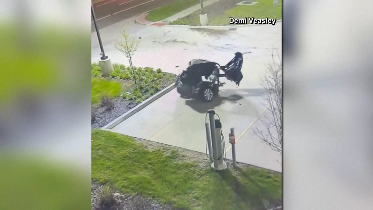 Car splits in half after crash in Michigan – NBC Los Angeles