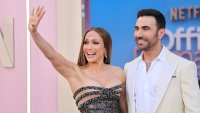 Jennifer Lopez and Brett Goldstein attend the world premiere of Netflix’s “Office Romance” at The Egyptian Theatre Hollywood on May 26, 2026 in Los Angeles, California.