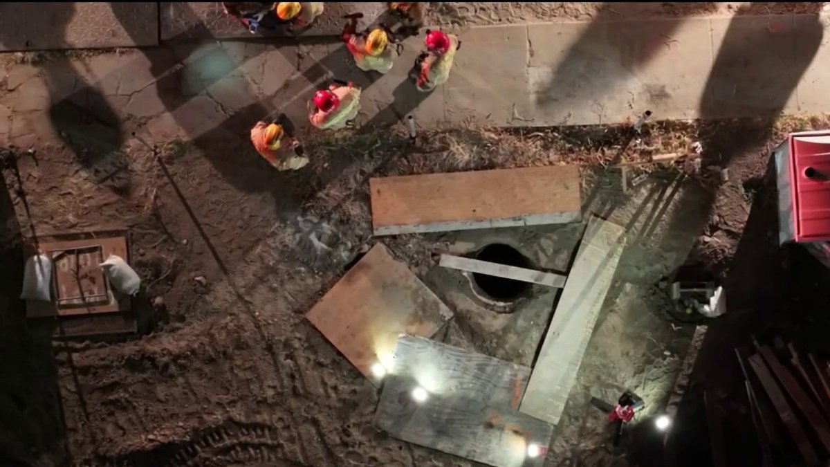 Man rescued from hole at construction site in North Hollywood