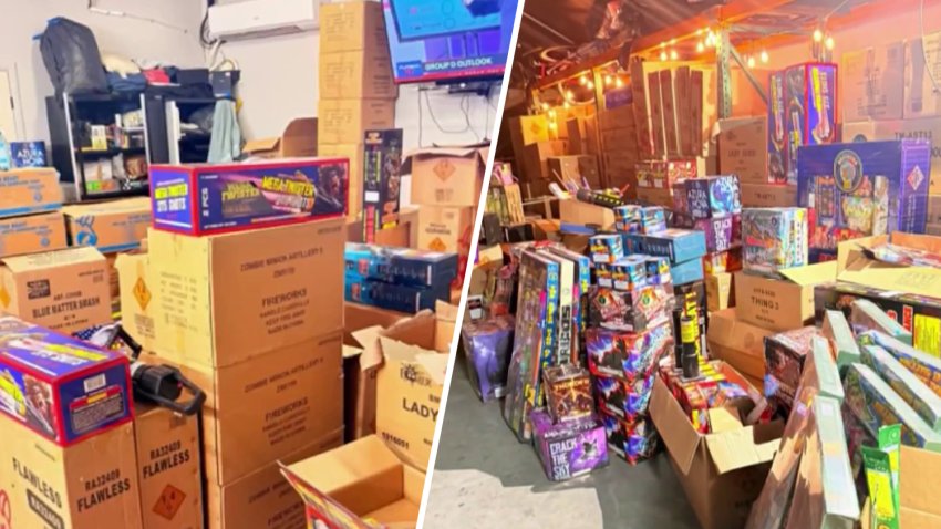 Fireworks seized by police.