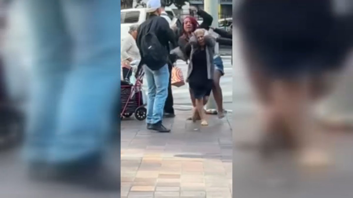 Viral video shows violent attack on hot dog vendor outside mall in downtown LA
