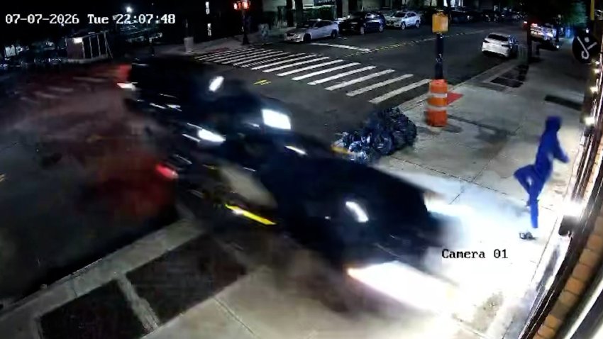 Cars in apparent road rage incident crash into pedestrian, building – NBC New  York