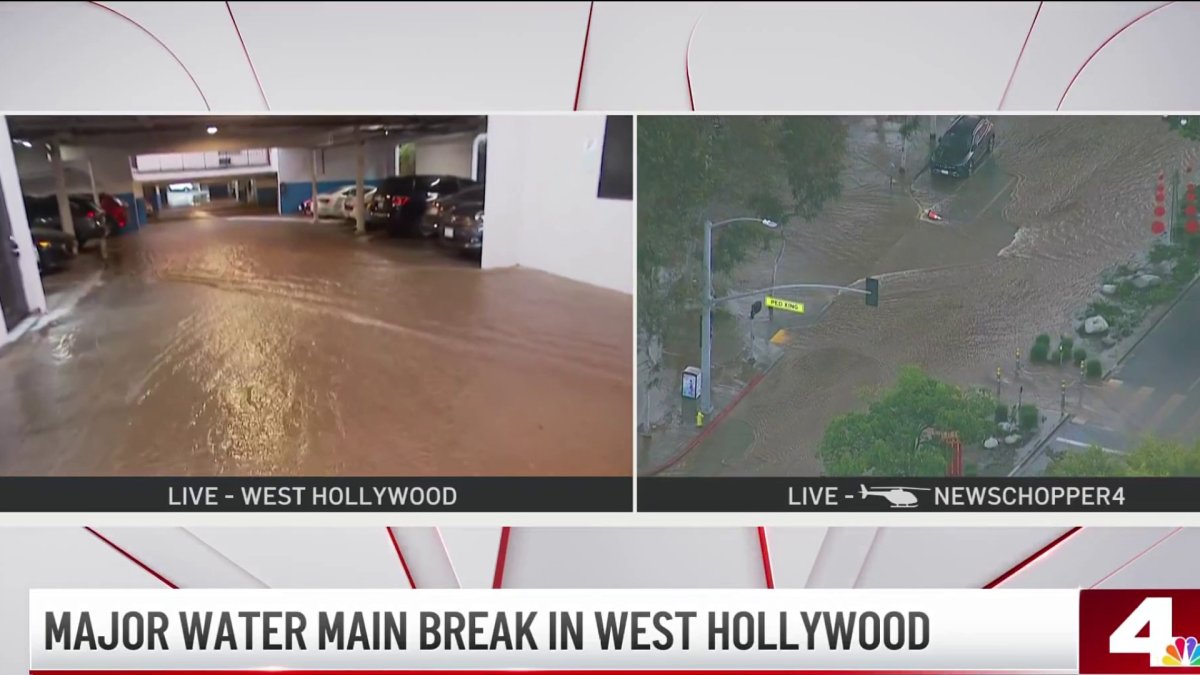 Water main breaks floods streets, homes in West Hollywood – NBC Los Angeles