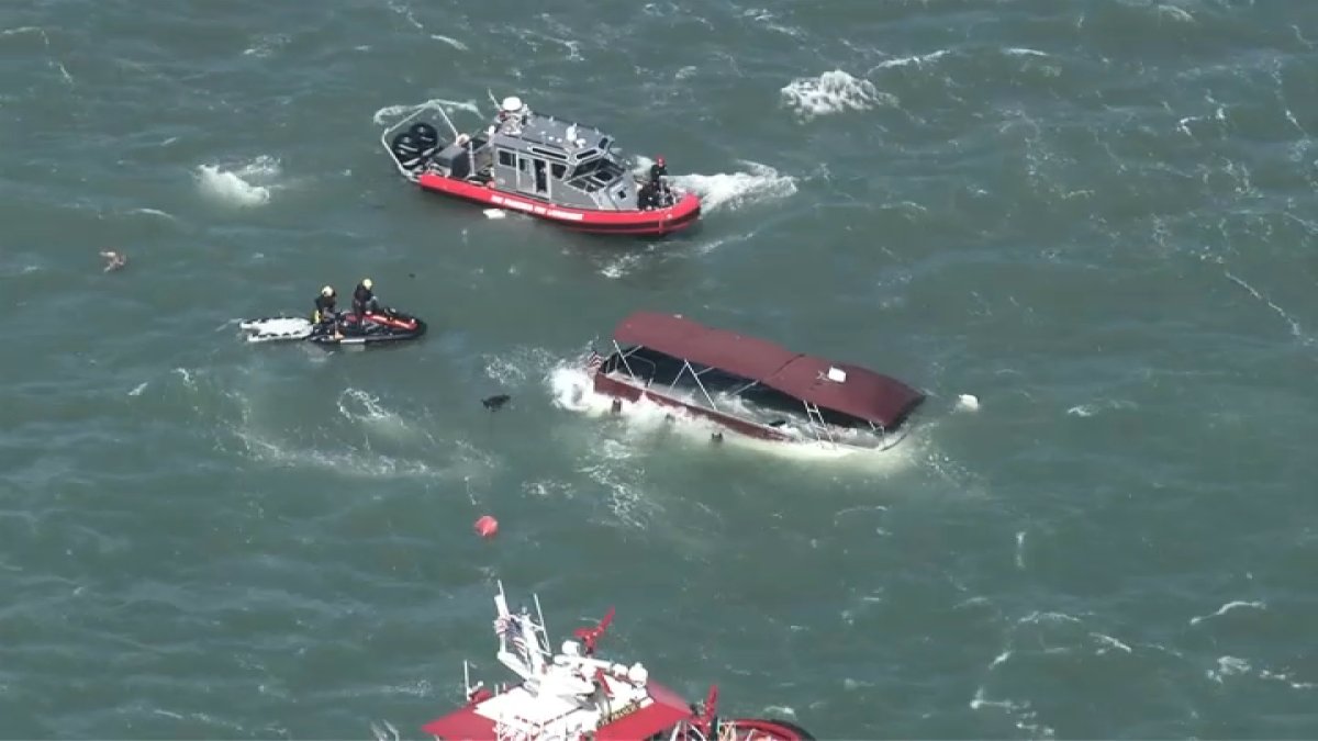 Coast guard suspends search for 3 people after boat sinks in San Francisco Bay