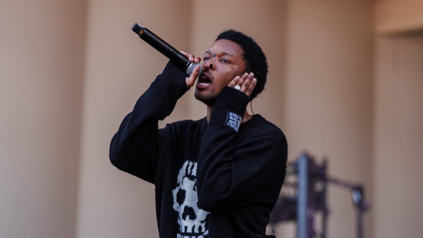 D4vd performs during Lollapalooza at Grant Park on Aug. 1, 2024 in Chicago.
