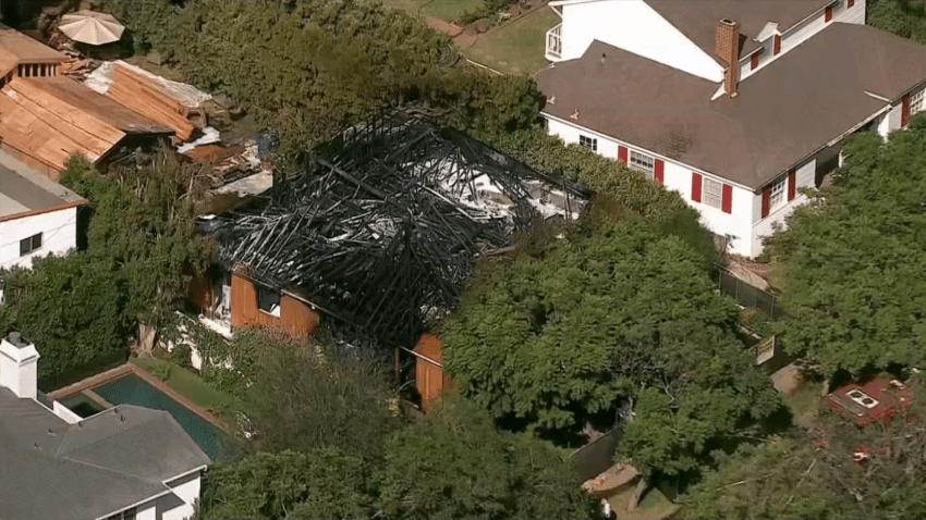 A home under construction in Pacific Palisades caught fire Friday afternoon.