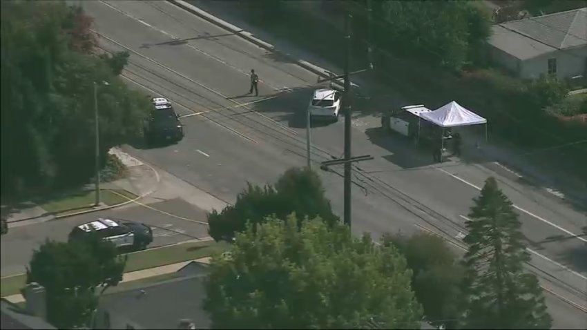 The scene in Long Beach after a shooting involving an off-duty officer on Sunday, July 12, 2026.