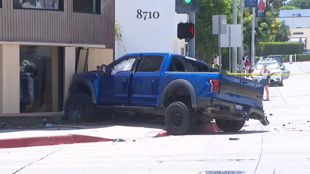 Truck crashes into a store on West Hollywood's Melrose Avenue