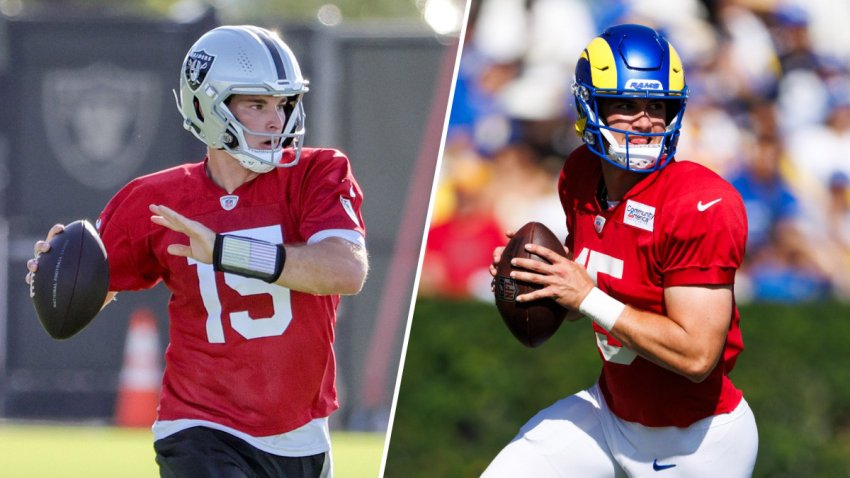 Split image of Fernando Mendoza and Ty Simpson