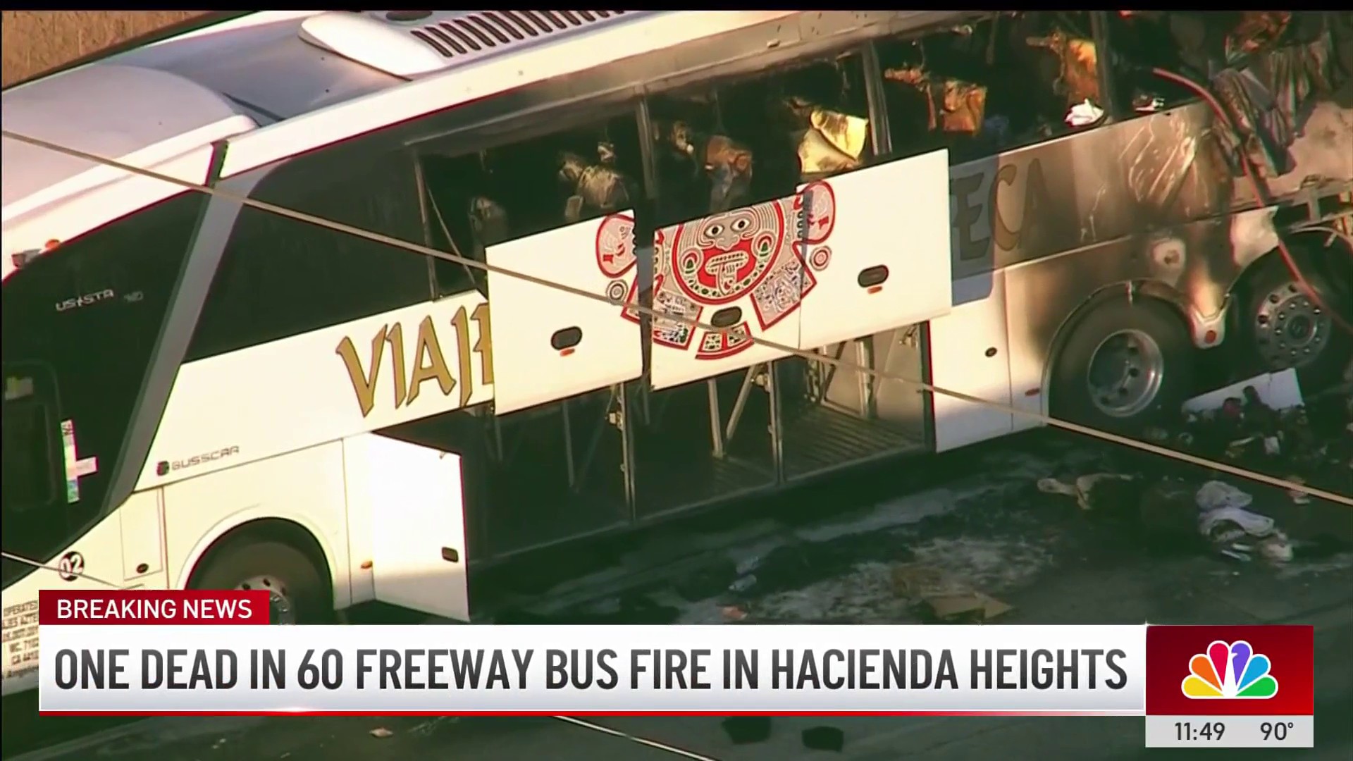 1 dead in 60 Freeway bus fire in Hacienda Heights – NBC Los Angeles