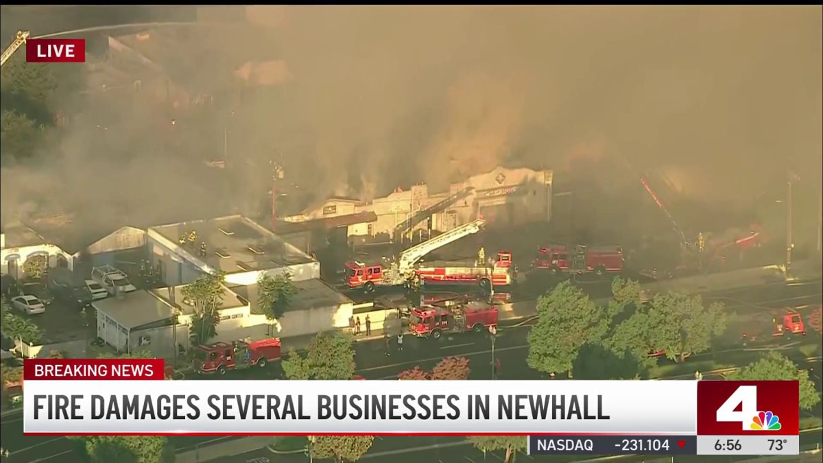 Fire damages business in Newhall