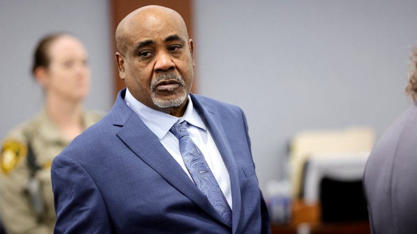 Duane Davis looks on during opening statements of his murder trial, related to the 1996 killing of rapper Tupac Shakur.