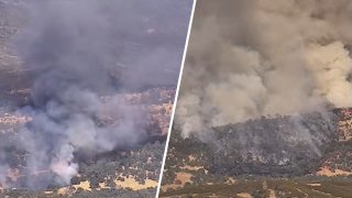 AlertCalifornia cameras show the early stages of the Gann Fire Aug. 3, 2026 in California.