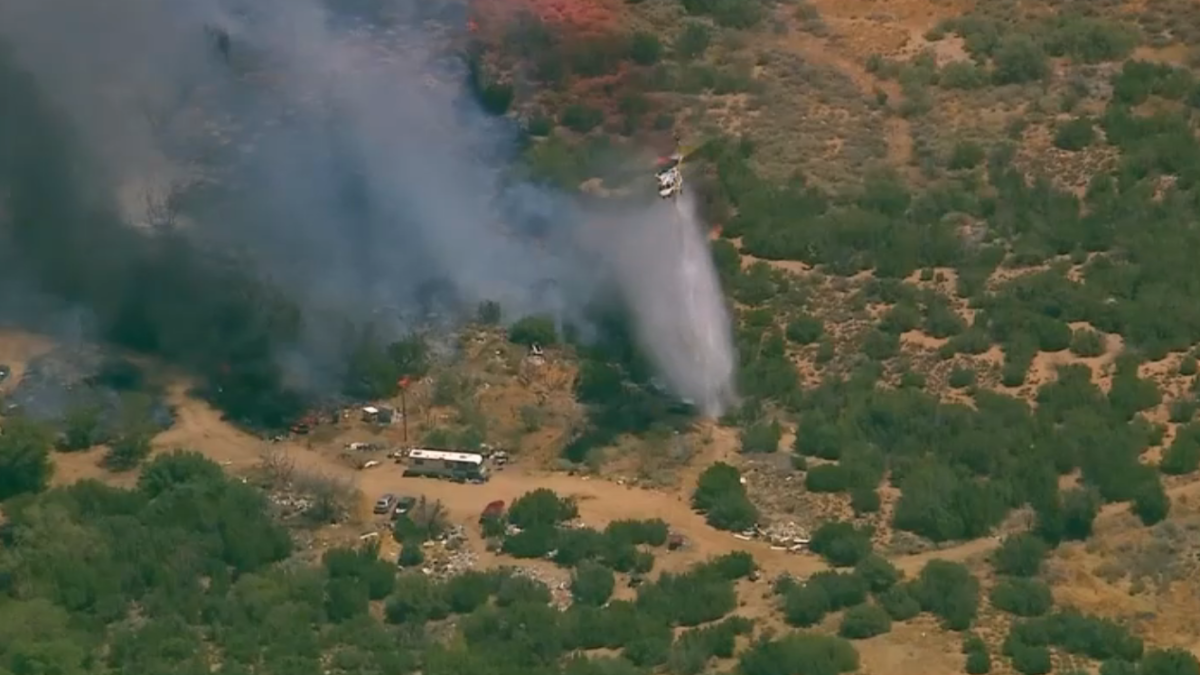 Haskett Fire burns in northern LA County