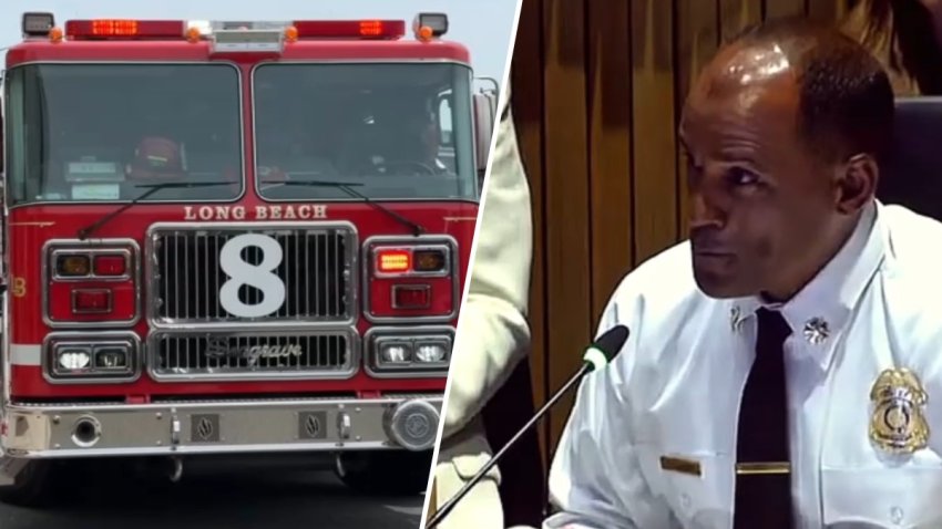 Long Beach Fire Chief Dennis Buchanan is pictured.
