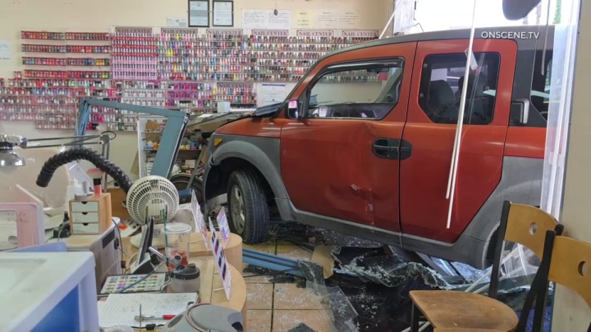 3 hospitalized after driver barrels into Perris nail salon