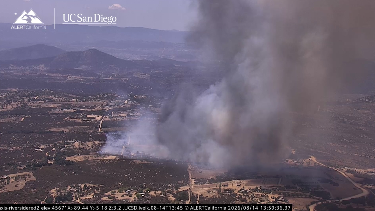 Brush fire burns on edge of San Bernardino National Forest