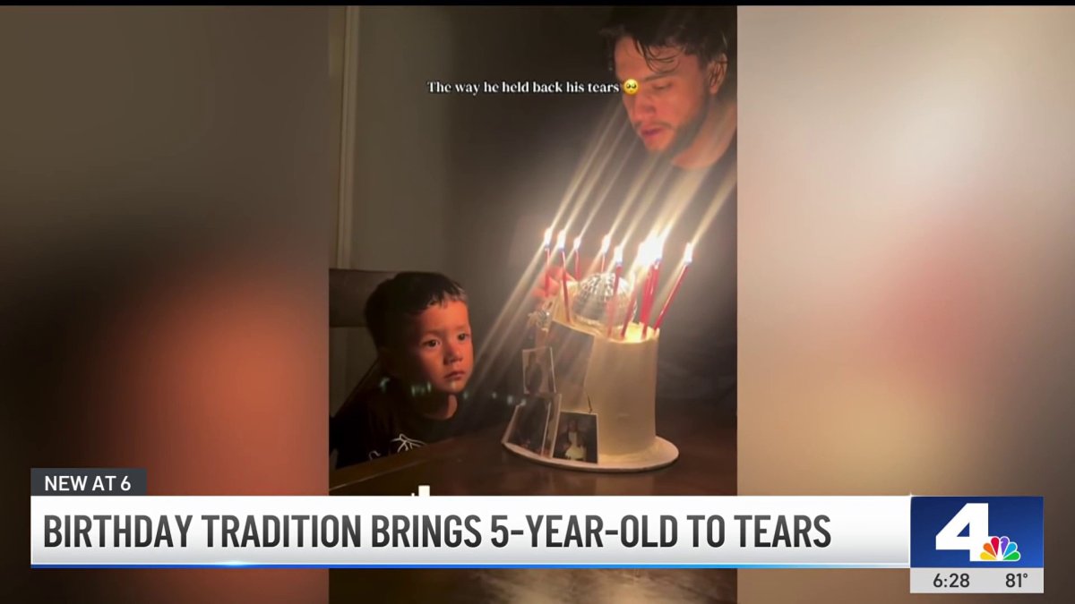 Heartwarming birthday tradition brings 5-year-old to tears