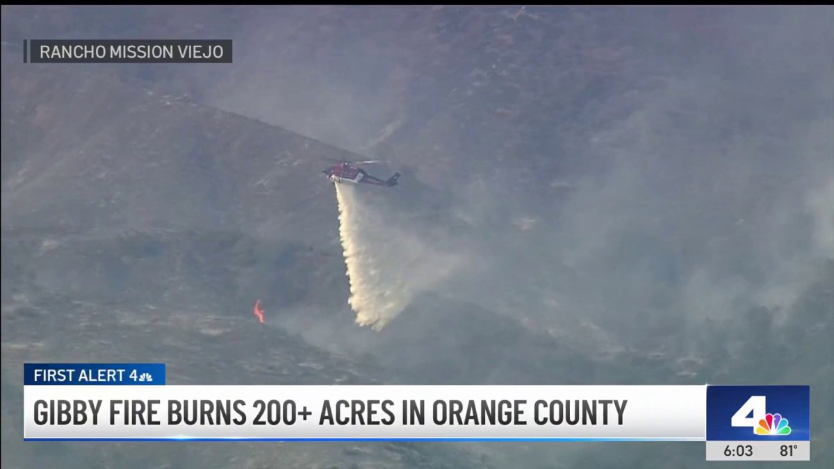 Gibby Fire burns 200 acres in Orange County